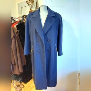Vintagr FEN-NELLI Navy Trench 100% Wool - Large To Xlarge - Like New